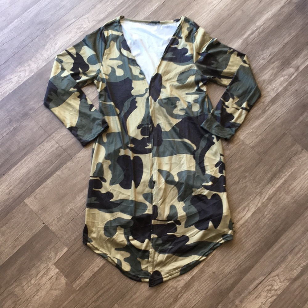 NEW Camo Print Long Sleeve Cardigan - Picture 5 of 15